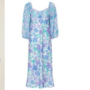 Louna Blue Floral Midi Dress